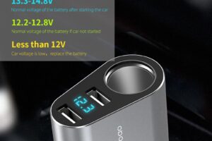 Зарядно за кола 2 USB - сребристо
