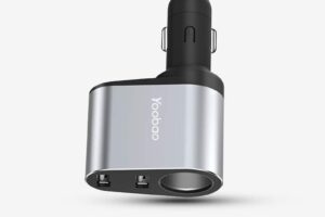 Зарядно за кола 2 USB - сребристо