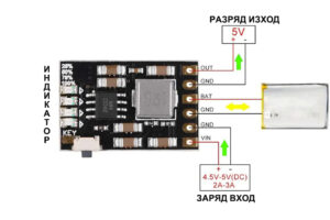 Модул за зареждане и разреждане Li-ion Li-pol батерия